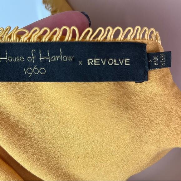 Revolve x House of Harlow 1960 Ines Pleated V-Neck Yellow Midi Dress - Picture 11 of 12